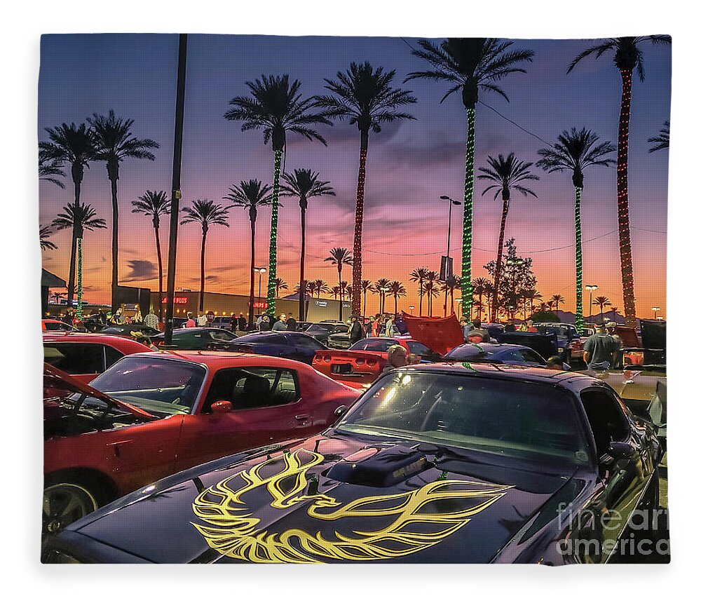 Pontiac Fleece Blanket featuring the photograph TransAm Sunset by Darrell Foster