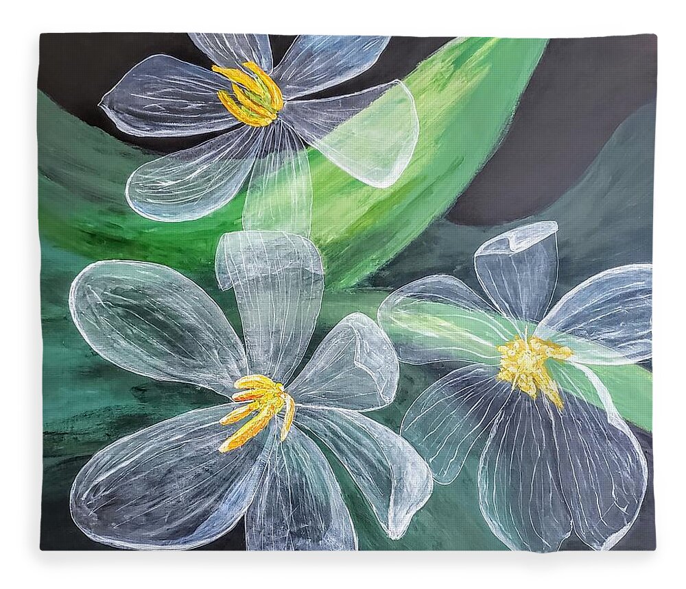 Translucent flower Fleece Blanket by Escudra Art - Pixels