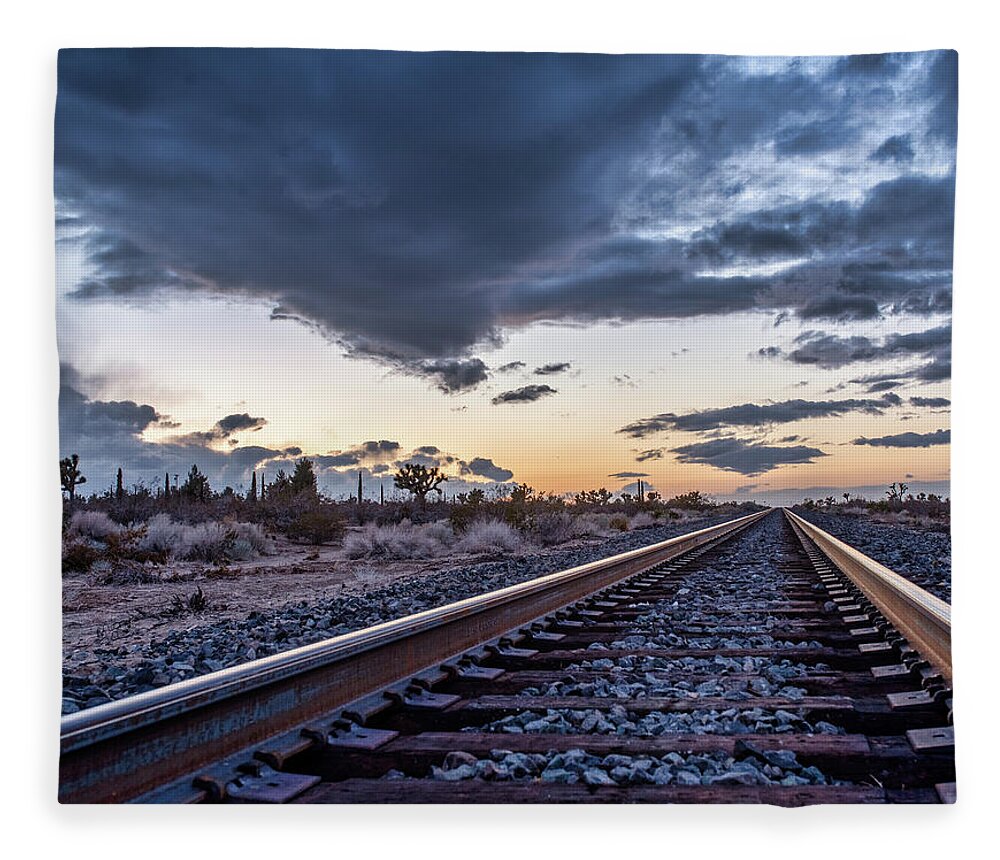 Train Fleece Blanket featuring the photograph Traveler by Daniel Hayes