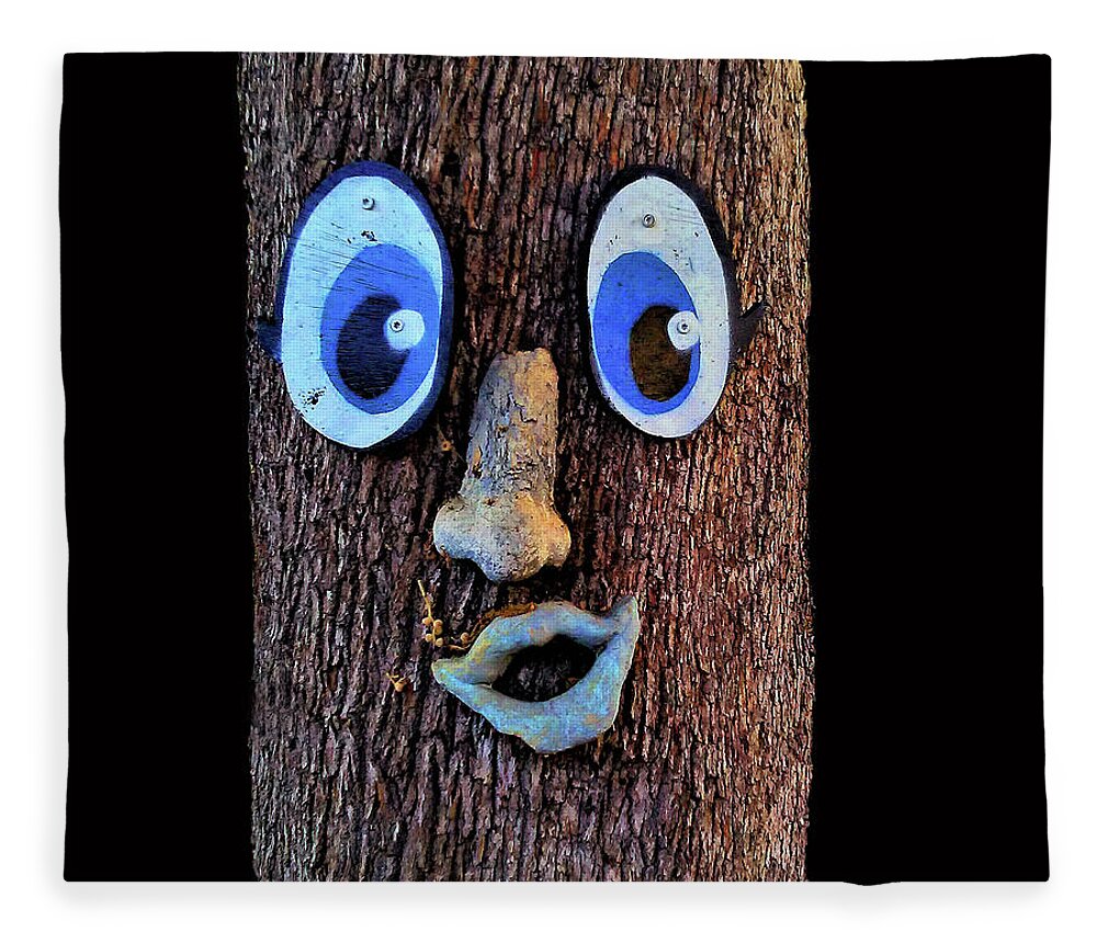 Tree Fleece Blanket featuring the photograph Tree Face by Andrew Lawrence