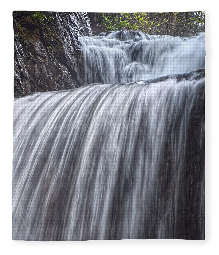 Triple Falls Fleece Blanket featuring the photograph Triple Falls On Bruce Creek 10 by Phil Perkins