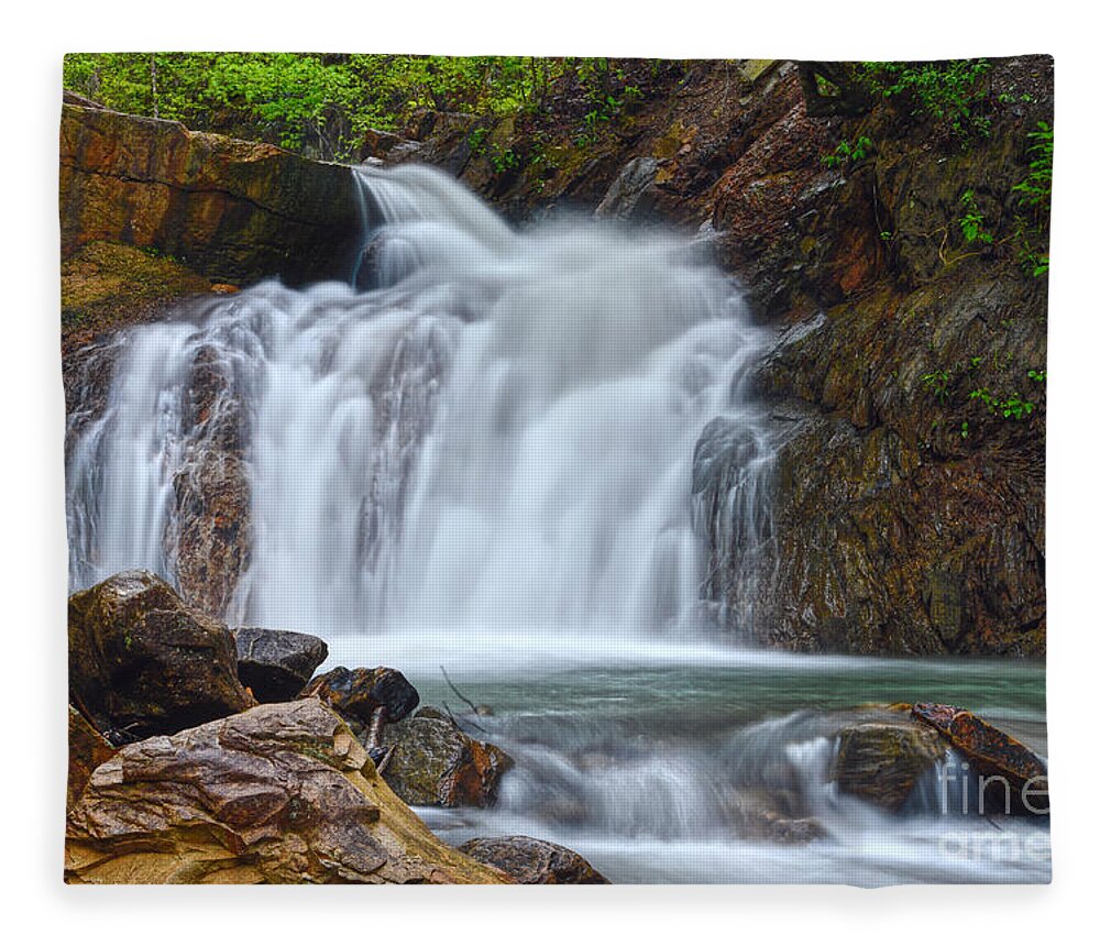 Triple Falls Fleece Blanket featuring the photograph Triple Falls On Bruce Creek 2 by Phil Perkins