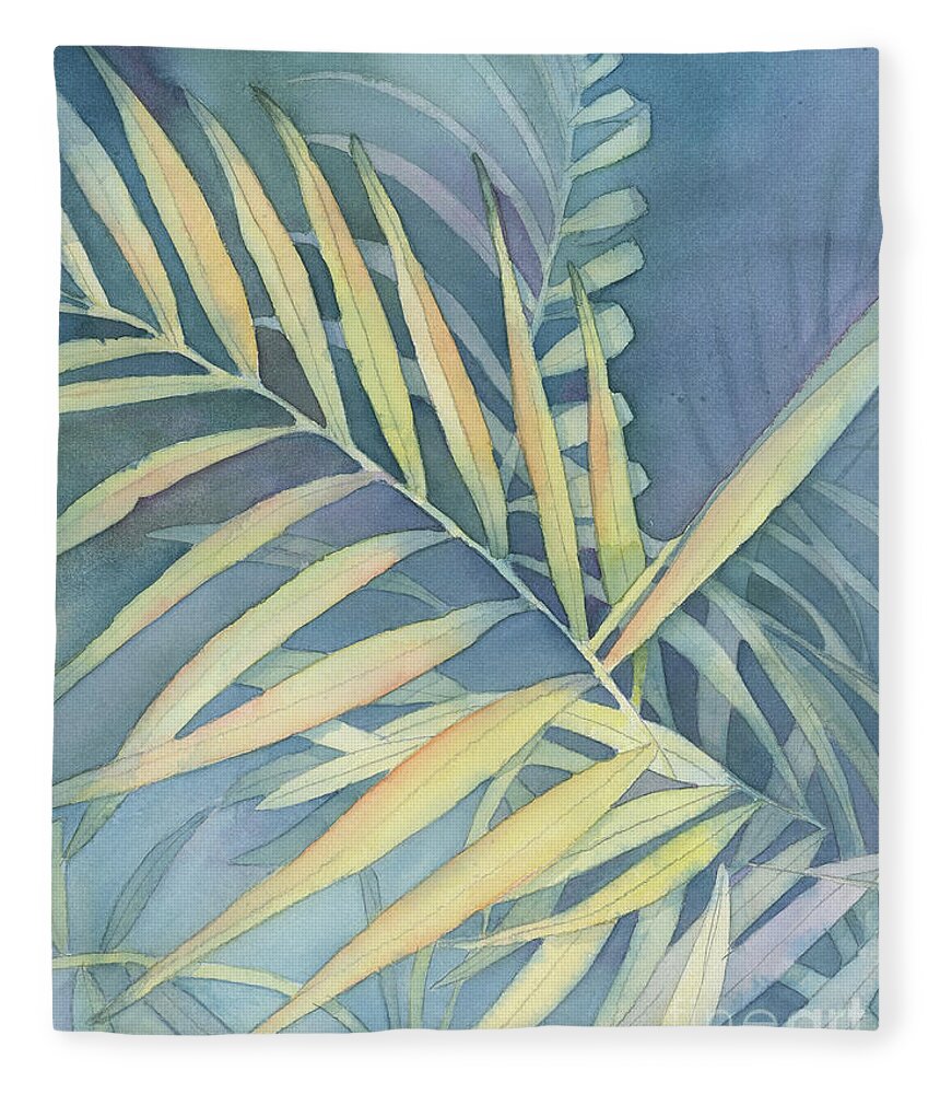 Facemask Fleece Blanket featuring the painting Tranquility by Lois Blasberg