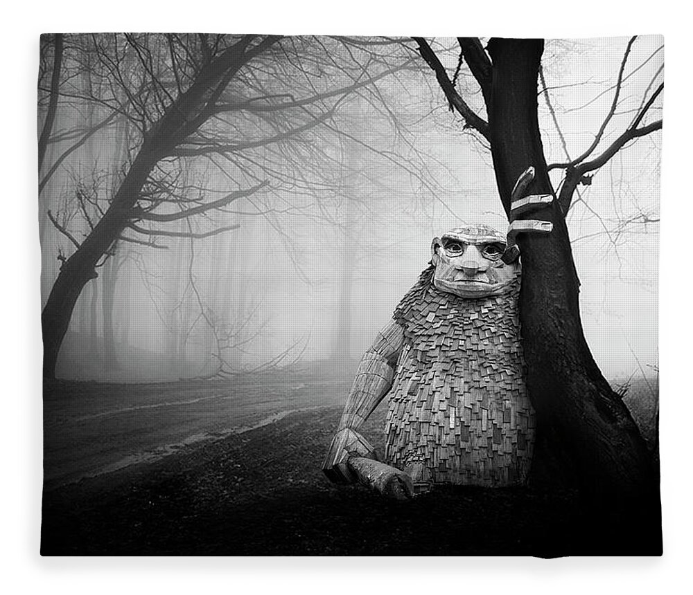 Troll Fleece Blanket featuring the photograph Troll #1 by Kathryn McBride
