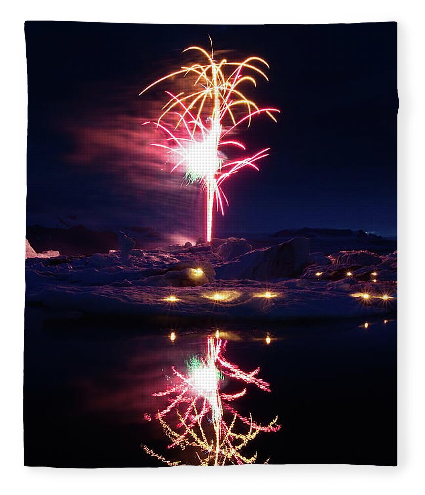 Fireworks Fleece Blanket featuring the photograph Tropical ice by Christopher Mathews