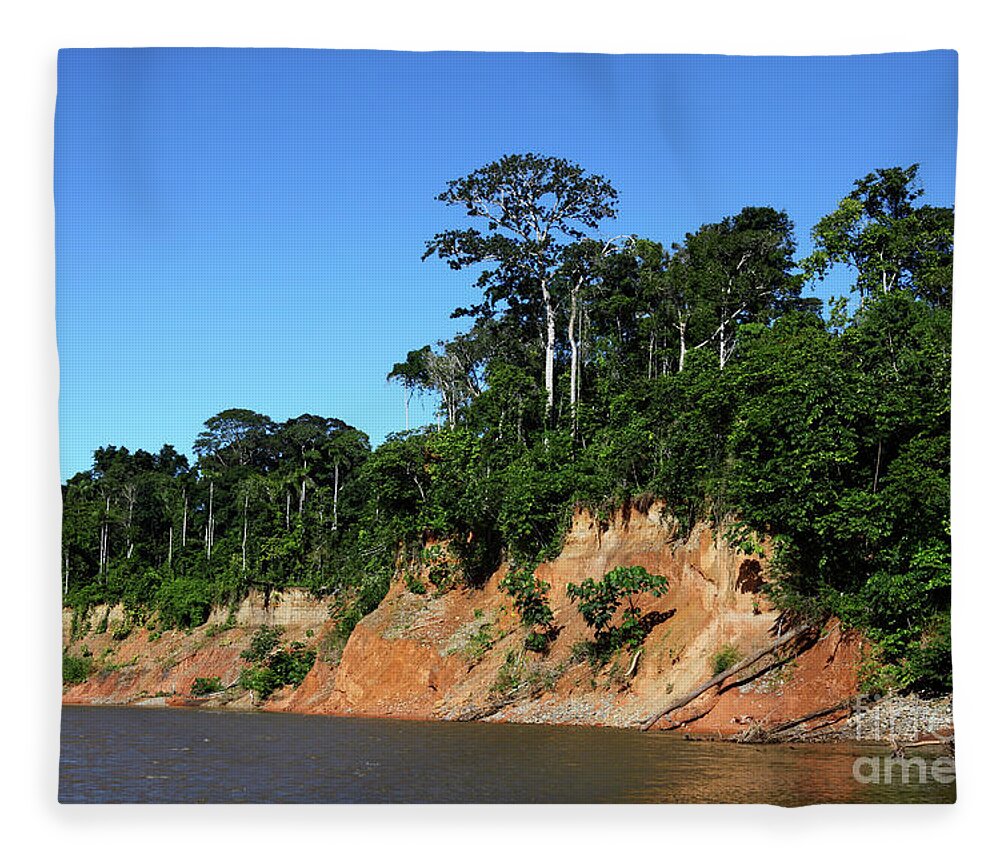 Amazon Fleece Blanket featuring the photograph Tropical rainforest Madidi National Park Bolivia by James Brunker