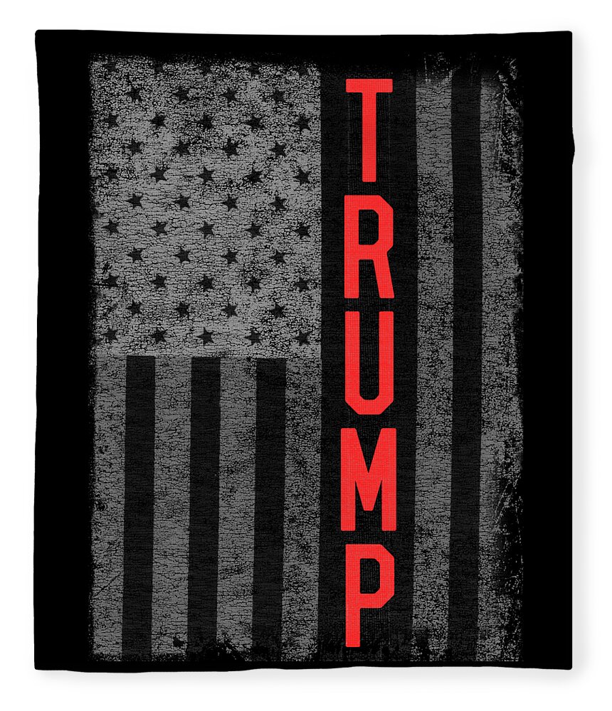 Cool Fleece Blanket featuring the digital art Trumps America USA Flag Patriotic by Flippin Sweet Gear