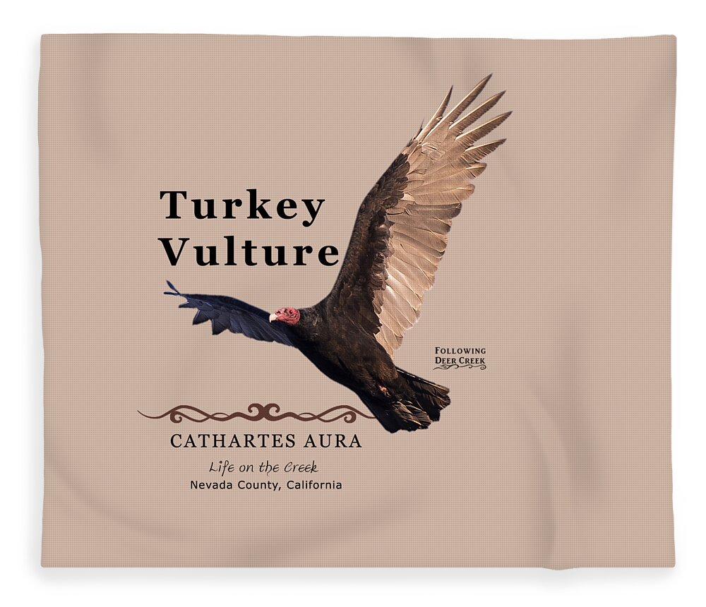 Turkey Vulture Fleece Blanket featuring the digital art Turkey Vulture Cathartes aura by Lisa Redfern