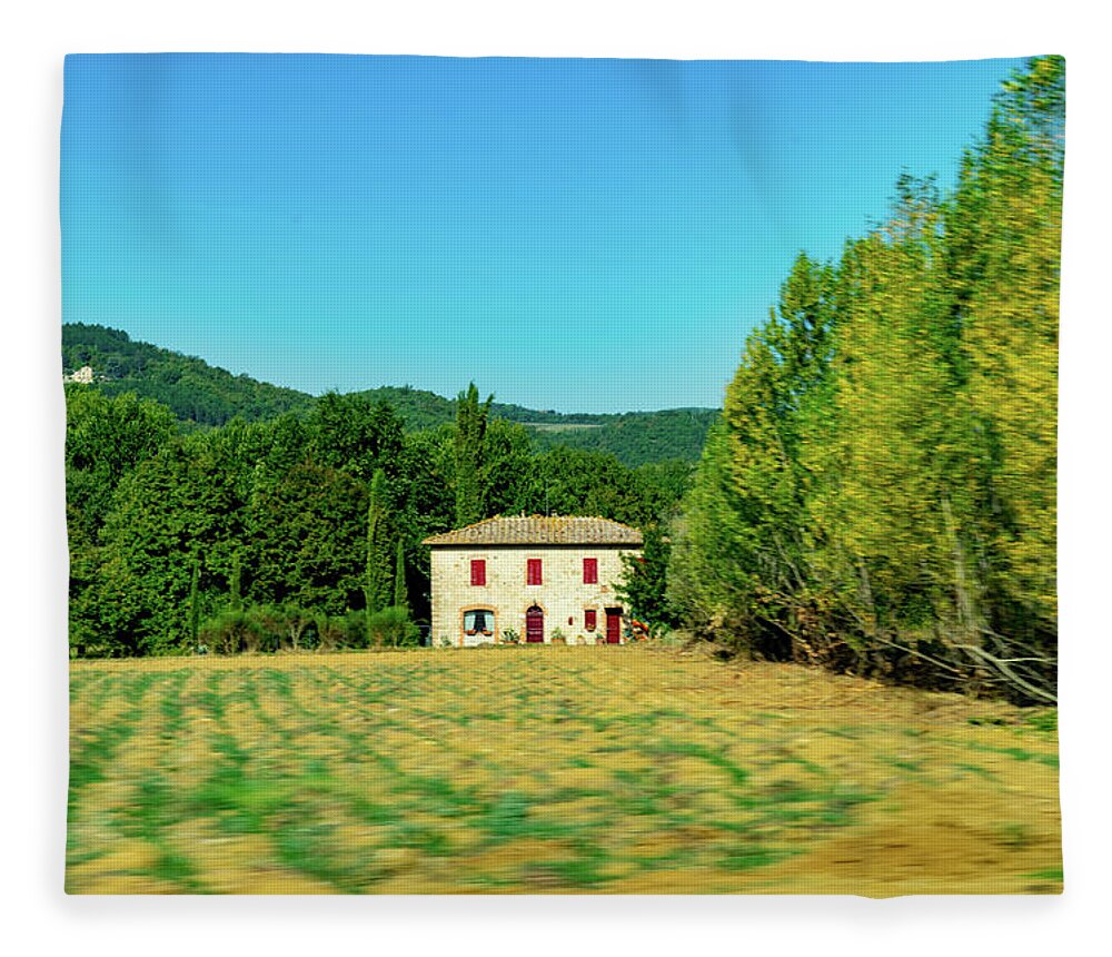 Tuscany Fleece Blanket featuring the photograph Tuscan Villa by Marian Tagliarino