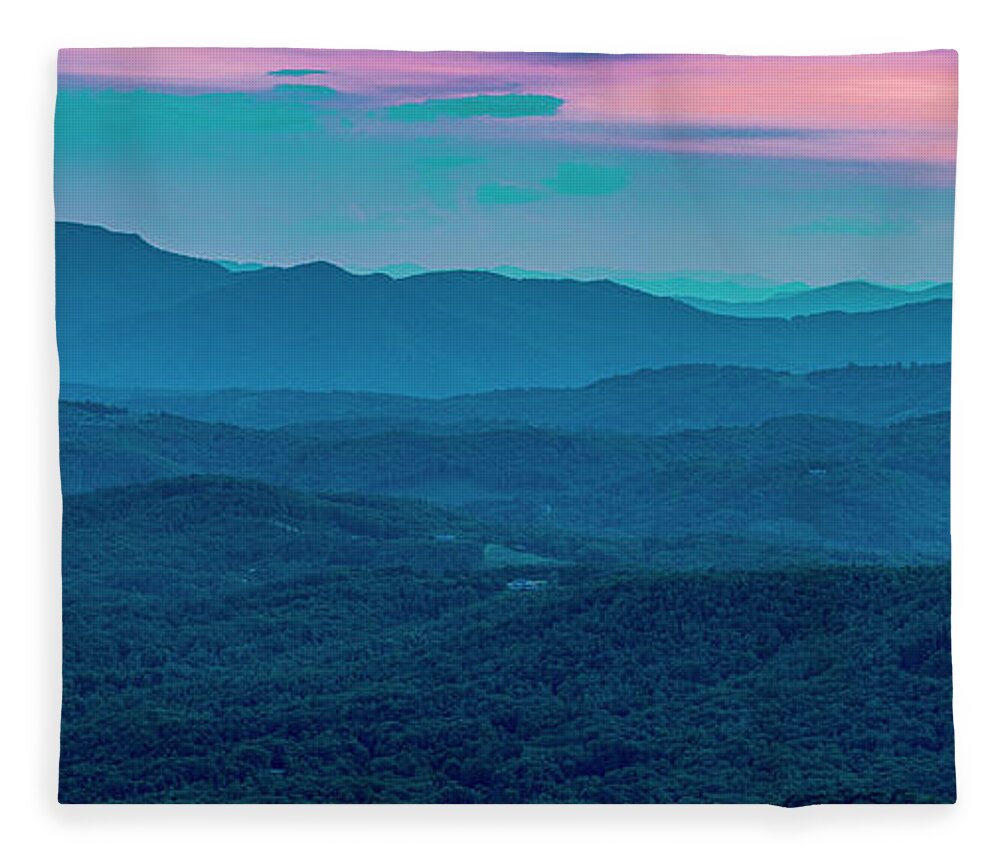 Blue Ridge Mountains Fleece Blanket featuring the photograph Twilight by Melissa Southern