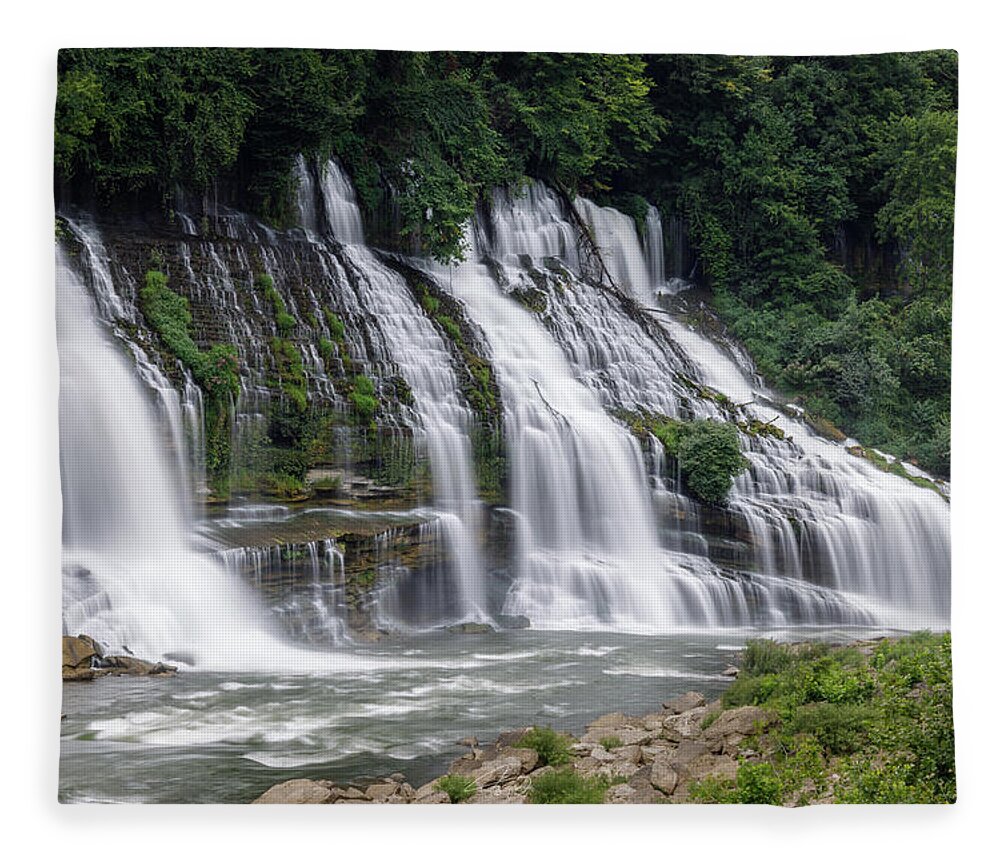  Fleece Blanket featuring the photograph Twin Falls by William Boggs