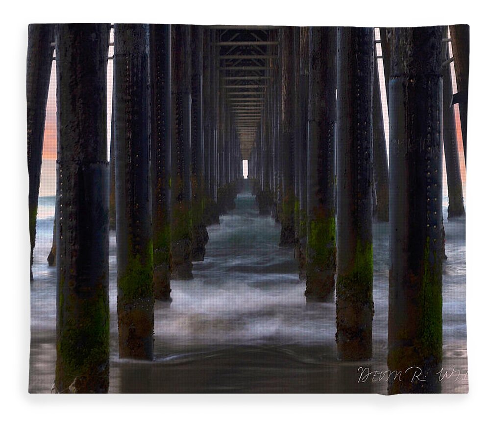 Pier Fleece Blanket featuring the photograph Under the Boardwalk by Devin Wilson