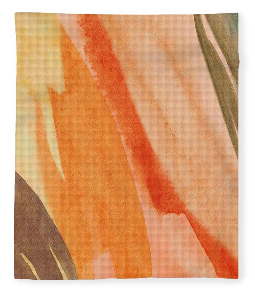 Abstract Fleece Blanket featuring the mixed media Unfolding- Art by Linda Woods by Linda Woods