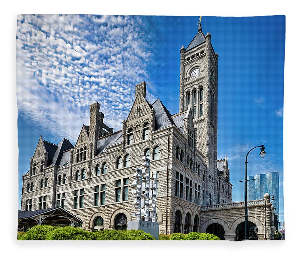 Union Station Fleece Blanket featuring the photograph Union Station at Nashville by Shelia Hunt