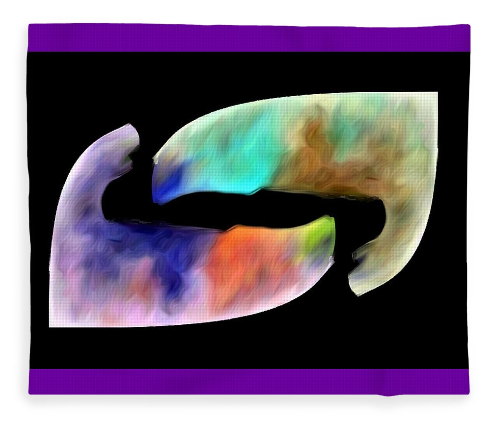 Abstract Fleece Blanket featuring the digital art Uniting Together Abstract by Ronald Mills