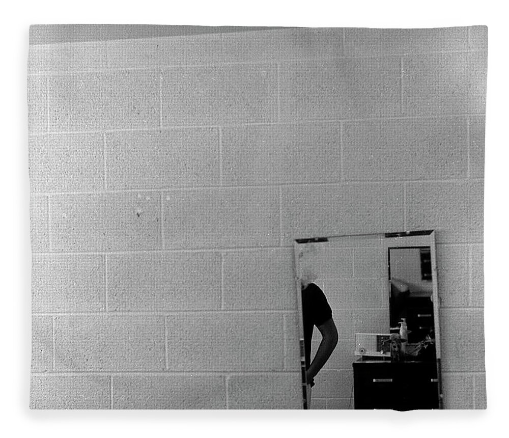 University Of Arizona Fleece Blanket featuring the photograph University of Arizona Dorm Room, With Student 1973 by Jeremy Butler
