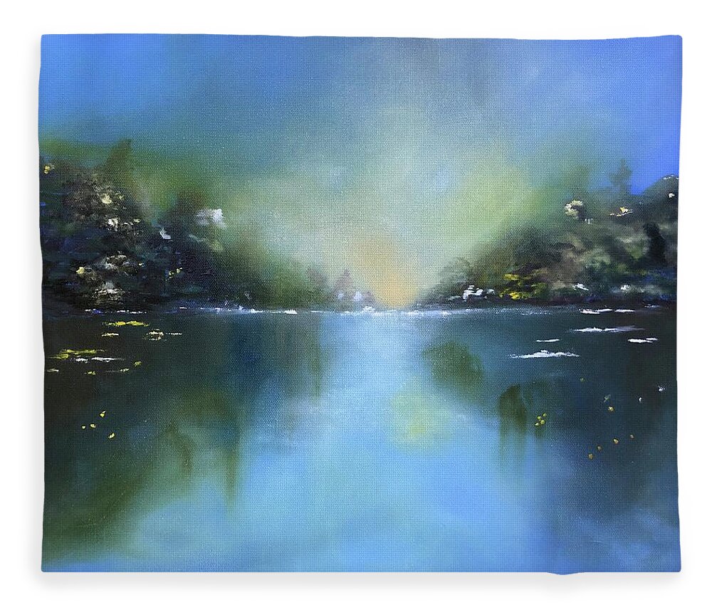 Styx Fleece Blanket featuring the painting Untitled by Kate Conaboy