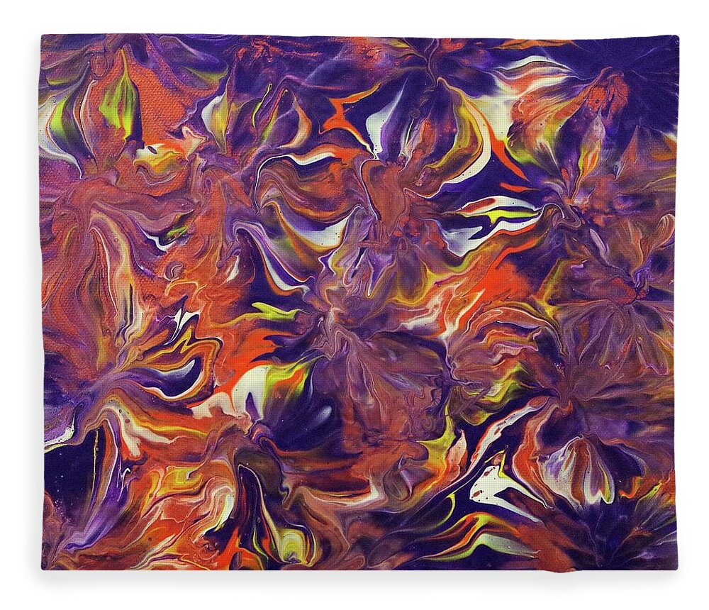 Acrylic Pour Fleece Blanket featuring the painting Untitled_003 by Pour Your heART Out Artworks
