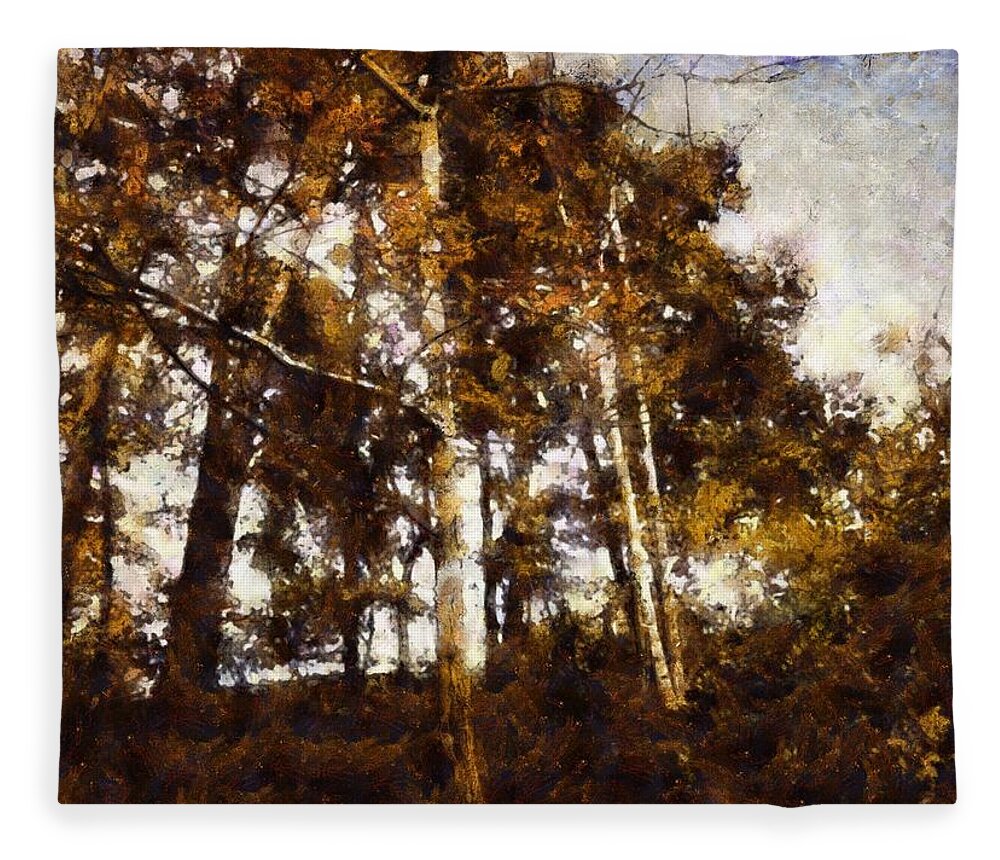 Hill Fleece Blanket featuring the mixed media Up the Hill by Christopher Reed