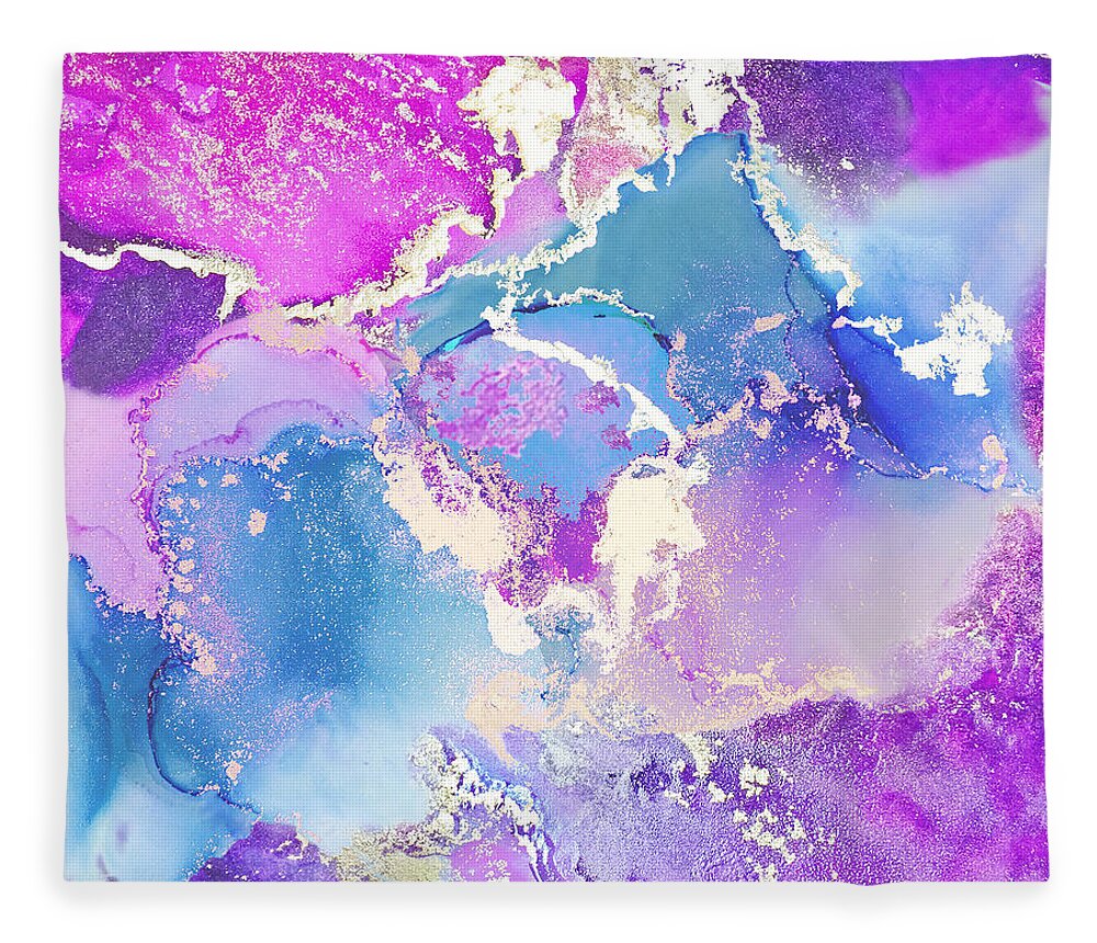 Magenta Fleece Blanket featuring the digital art Uplifting by Linda Bailey