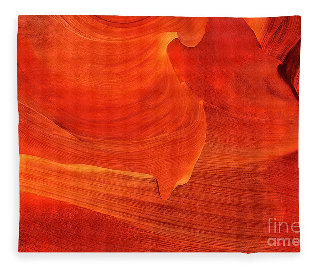 Dave Welling Fleece Blanket featuring the photograph Upper Antelope Or Corkscrew Slot Canyon Detail by Dave Welling