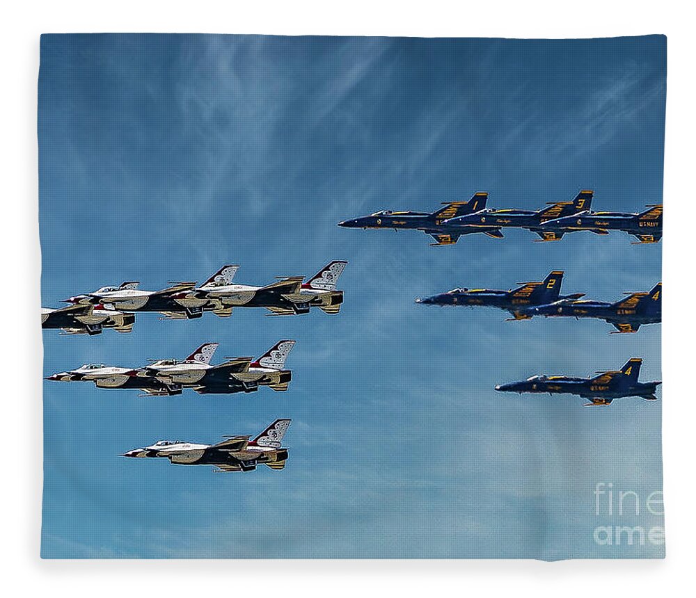 Atlanta Fleece Blanket featuring the photograph Air Demo Teams by Nick Zelinsky Jr