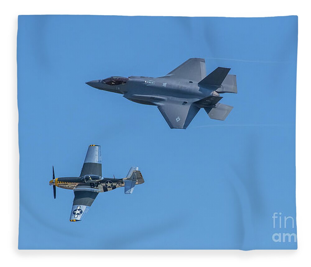Wwii Fleece Blanket featuring the photograph USAF 75th Anniversary Heritage Flight by Jeff at JSJ Photography