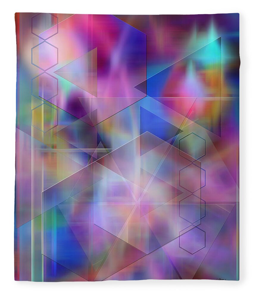 Usonian Dreams Fleece Blanket featuring the digital art Usonian Dreams by Studio B Prints