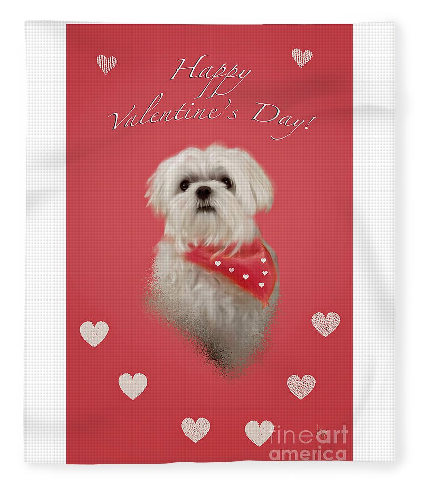 Valentine Fleece Blanket featuring the digital art Valentine's Day Love by Lois Bryan