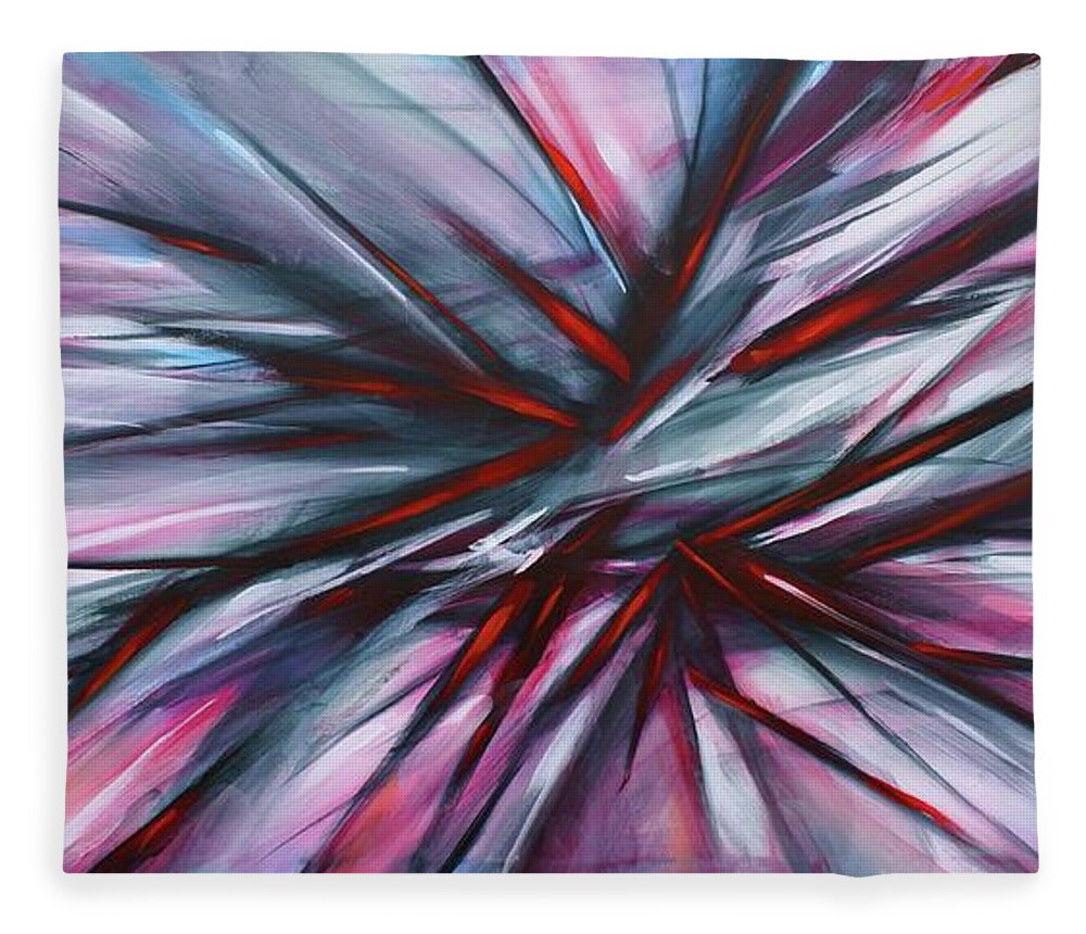 Abstract Fleece Blanket featuring the painting Veiling by Michael Lang