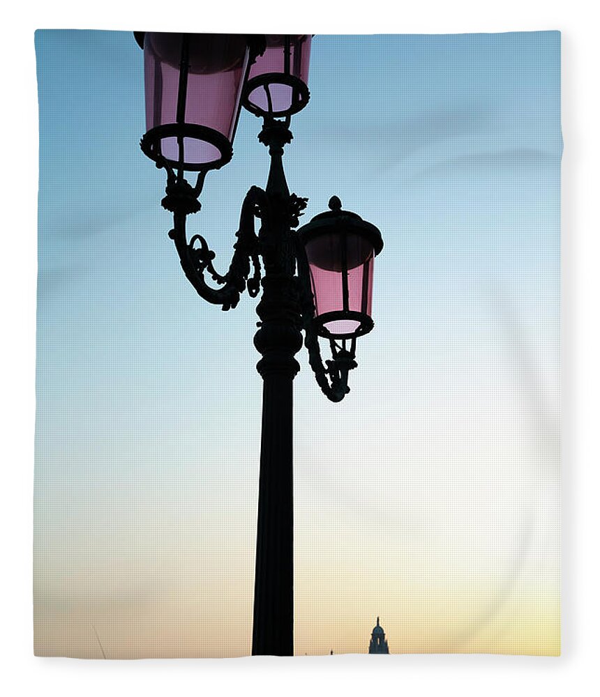 Italy Fleece Blanket featuring the photograph Venice in the Evening by Andy Myatt