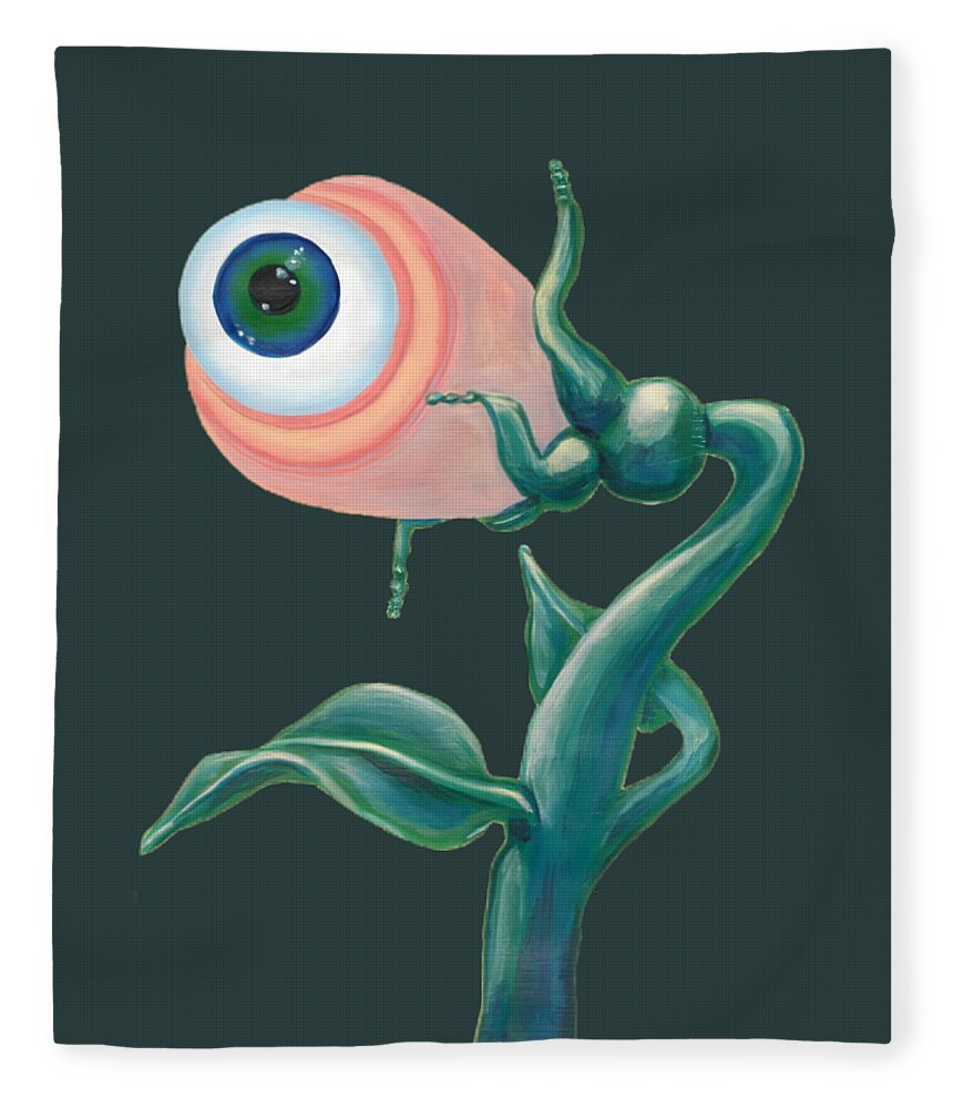 Surreal Fleece Blanket featuring the painting Venus Eye Snap by Vicki Noble