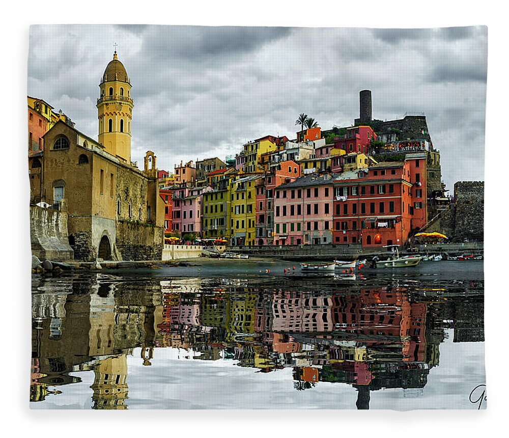 Gary Johnson Fleece Blanket featuring the photograph Vernazza, Italy by Gary Johnson
