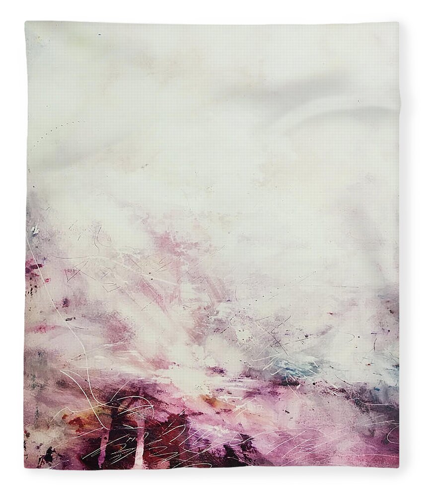 Abstract Art Fleece Blanket featuring the painting Vestige of a Glorious Crown by Rodney Frederickson