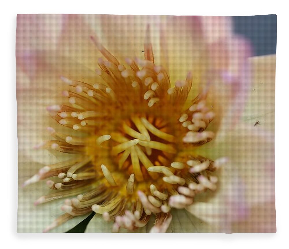 Water Lily Fleece Blanket featuring the photograph Intricate and Vibrant by Mingming Jiang