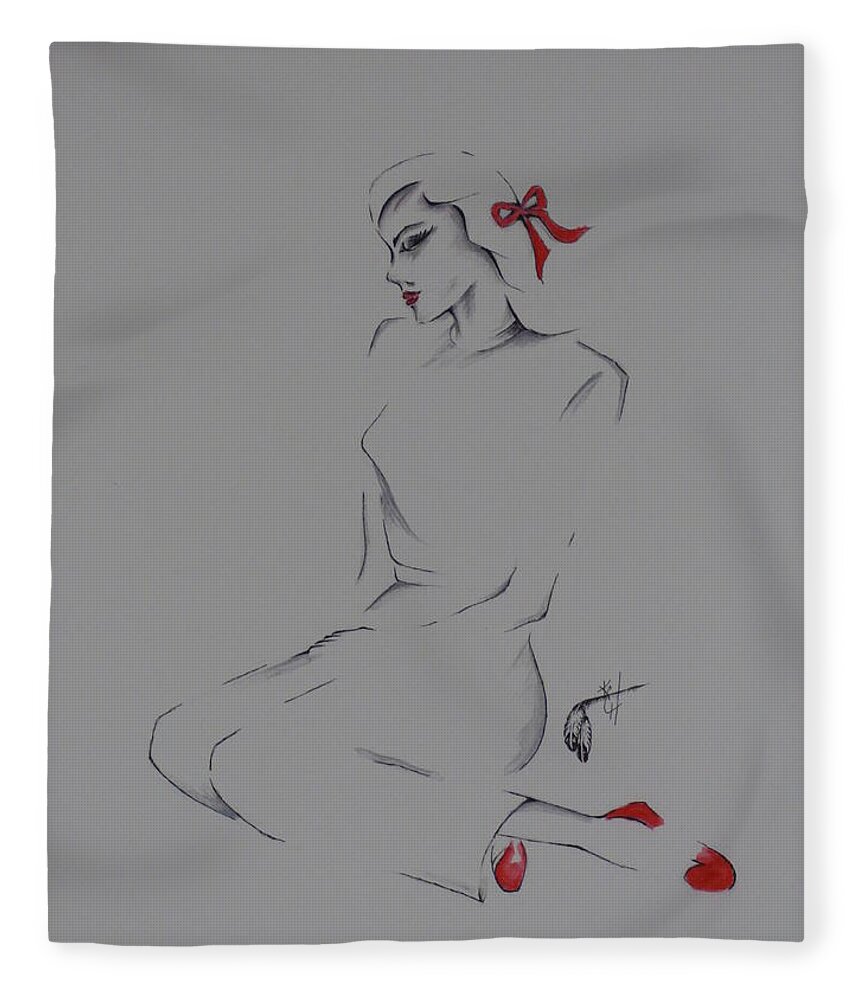 Victim Of Love Fleece Blanket featuring the painting Victim of Love by Kem Himelright