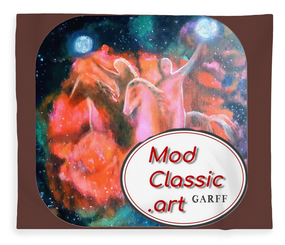 Horses Fleece Blanket featuring the painting Victorious Pair by Enrico Garff
