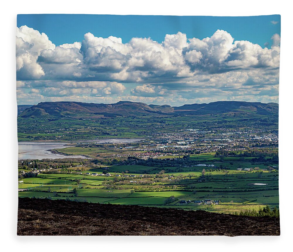 Knocknarea Fleece Blanket featuring the photograph View of Dartry Mountains from Knocknarea Ireland by Lisa Blake