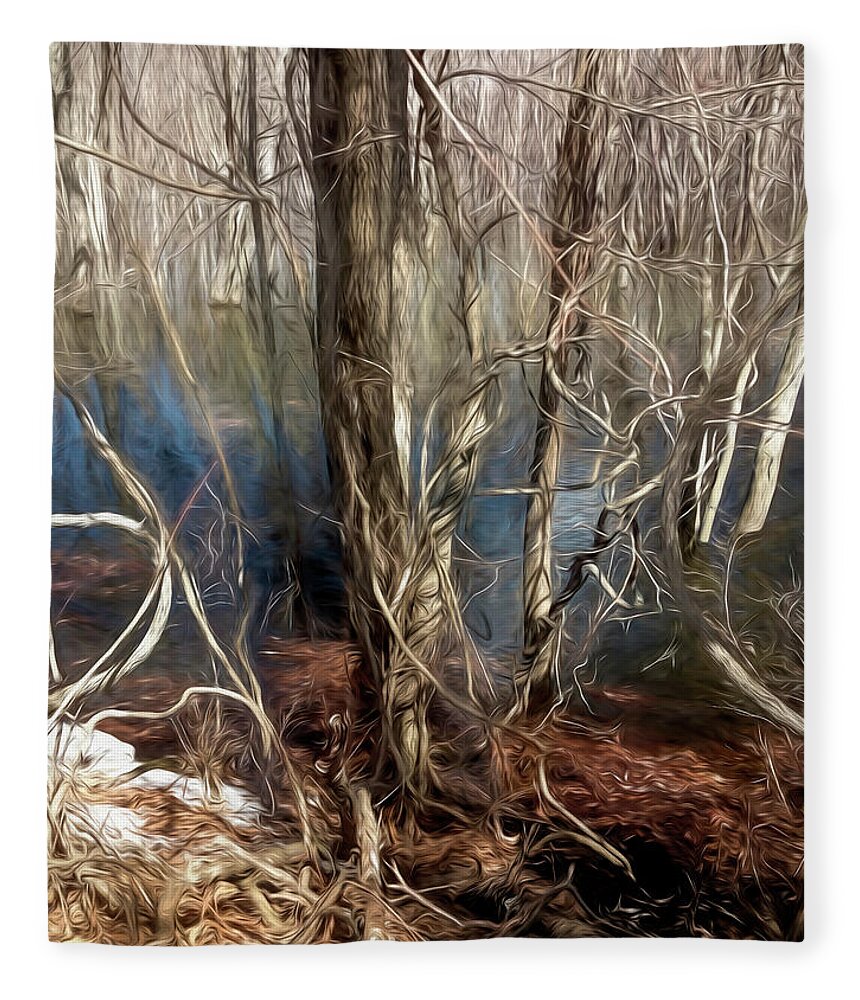Trees Fleece Blanket featuring the photograph Vines in a Floodplain Forest by Wayne King