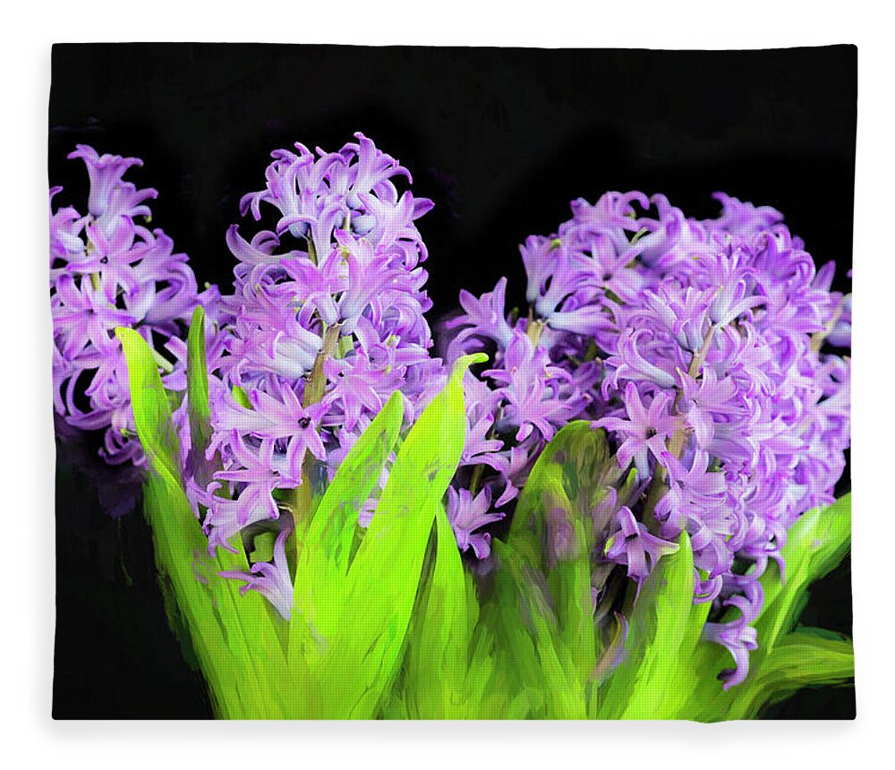 Hyacinths Fleece Blanket featuring the photograph Violet Hyacinths X104 by Rich Franco