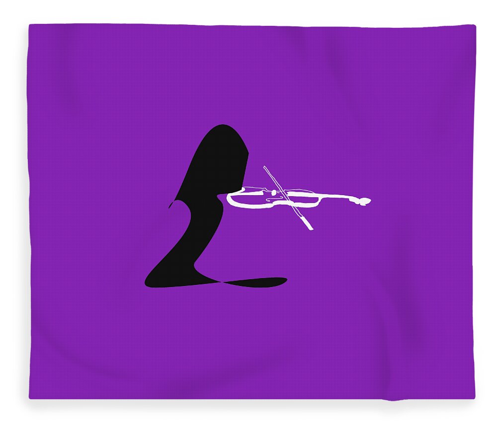 Violin Lessons Fleece Blanket featuring the digital art Violin in Purple by David Bridburg