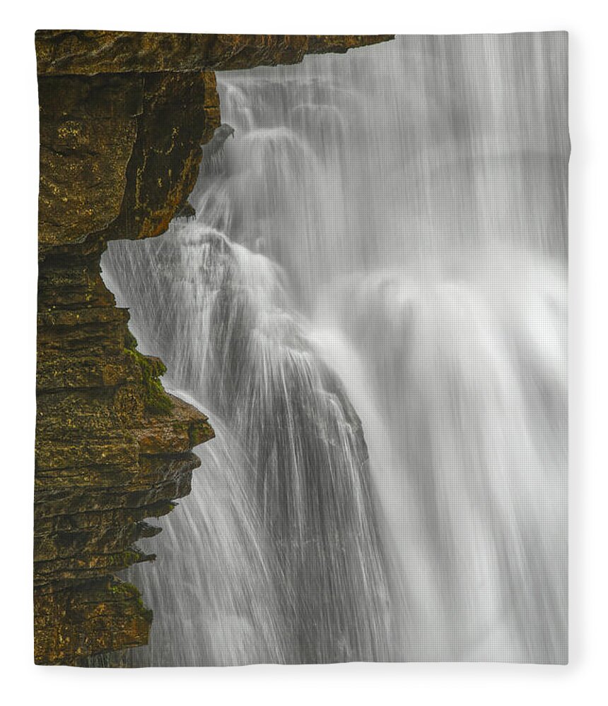 Virgin Falls Fleece Blanket featuring the photograph Virgin Falls 8 by Phil Perkins