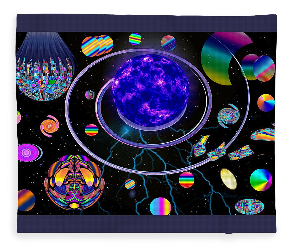 The Entranceway Fleece Blanket featuring the digital art Wacky World of Ron Abstract by Ronald Mills