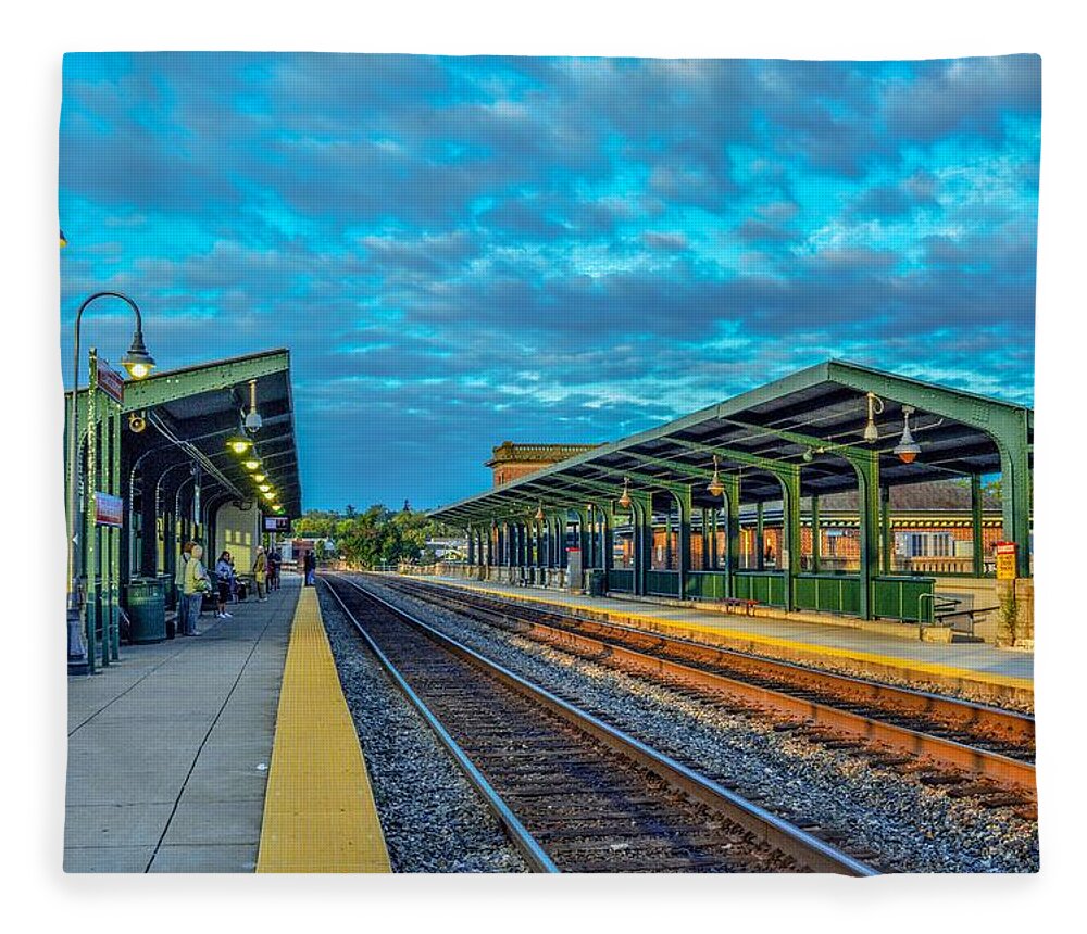 Train Tracks Fleece Blanket featuring the photograph Waiting for the Train by Addison Likins
