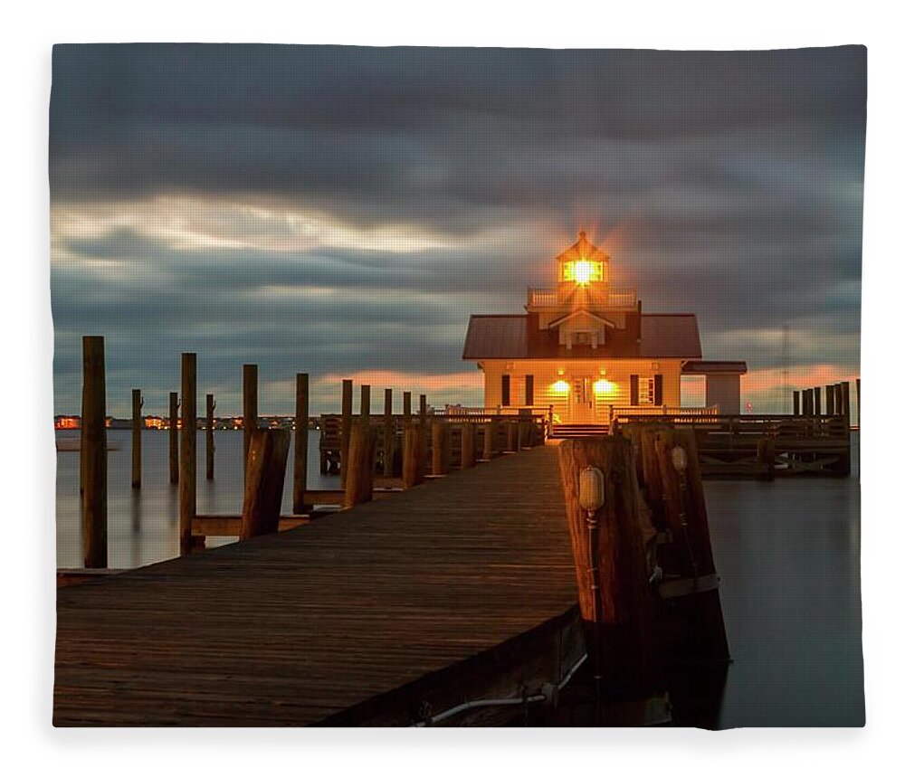 Architecture Fleece Blanket featuring the photograph Walk to Roanoke Marshes Lighthouse by Liza Eckardt