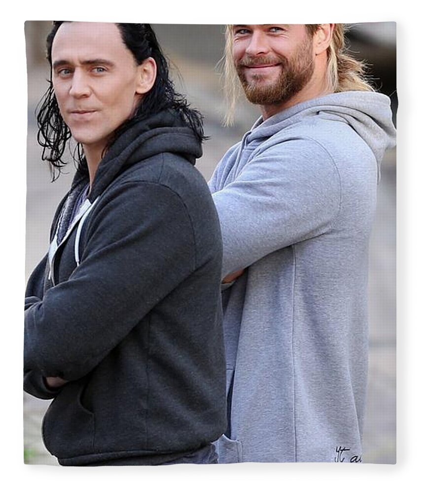 Wallpaper Hemsworth Hiddleston Fleece Blanket by Pita Loka Pixels