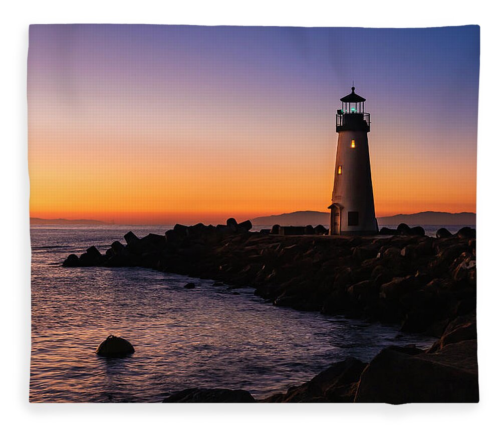 Walton Lighthouse Fleece Blanket featuring the photograph Walton Lighthouse Santa Cruz by Gary Geddes