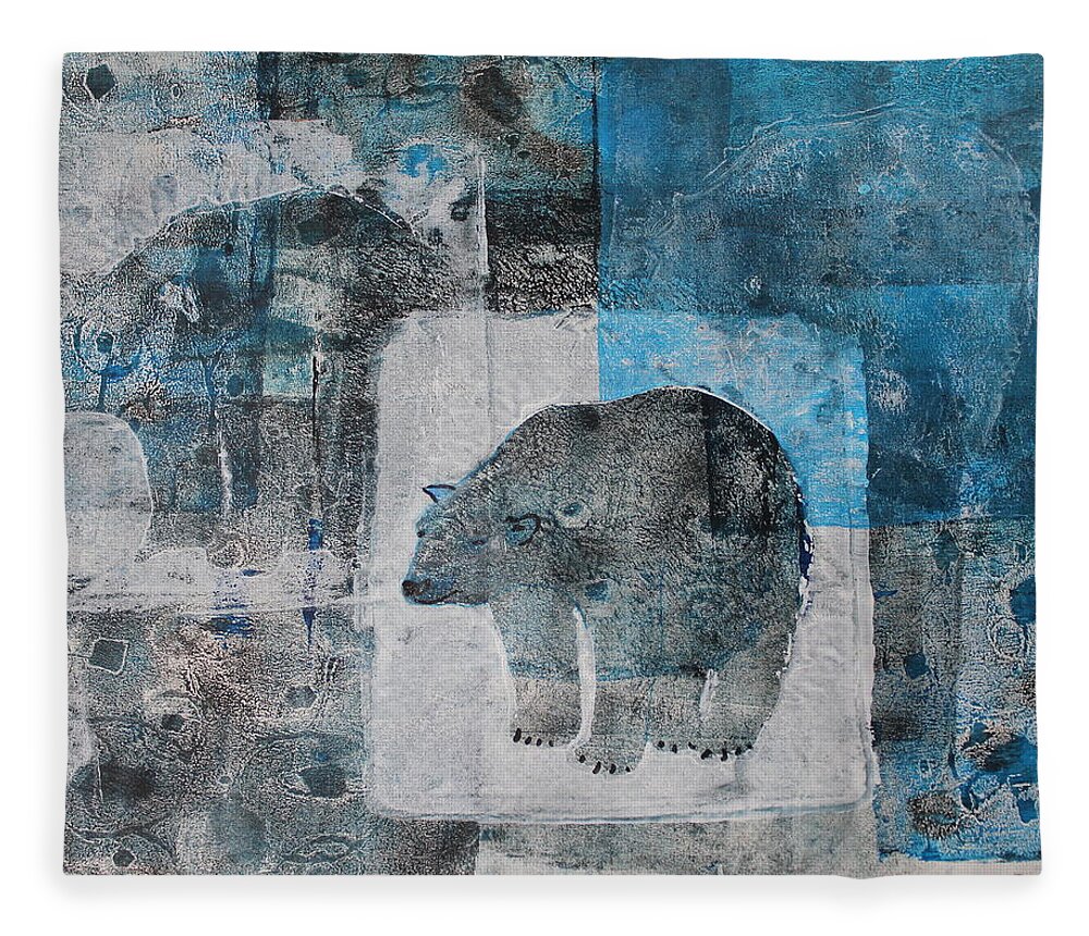 Polar Bear Fleece Blanket featuring the painting Wandering by Ruth Kamenev