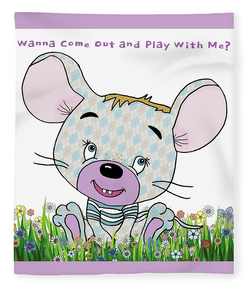 Baby Fleece Blanket featuring the mixed media Wanna Come Out and Play With Me? by Kelly Mills