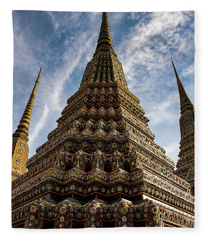 Wat Fleece Blanket featuring the photograph Like A Prayer - Wat Pho. Bangkok, Thailand by Earth And Spirit